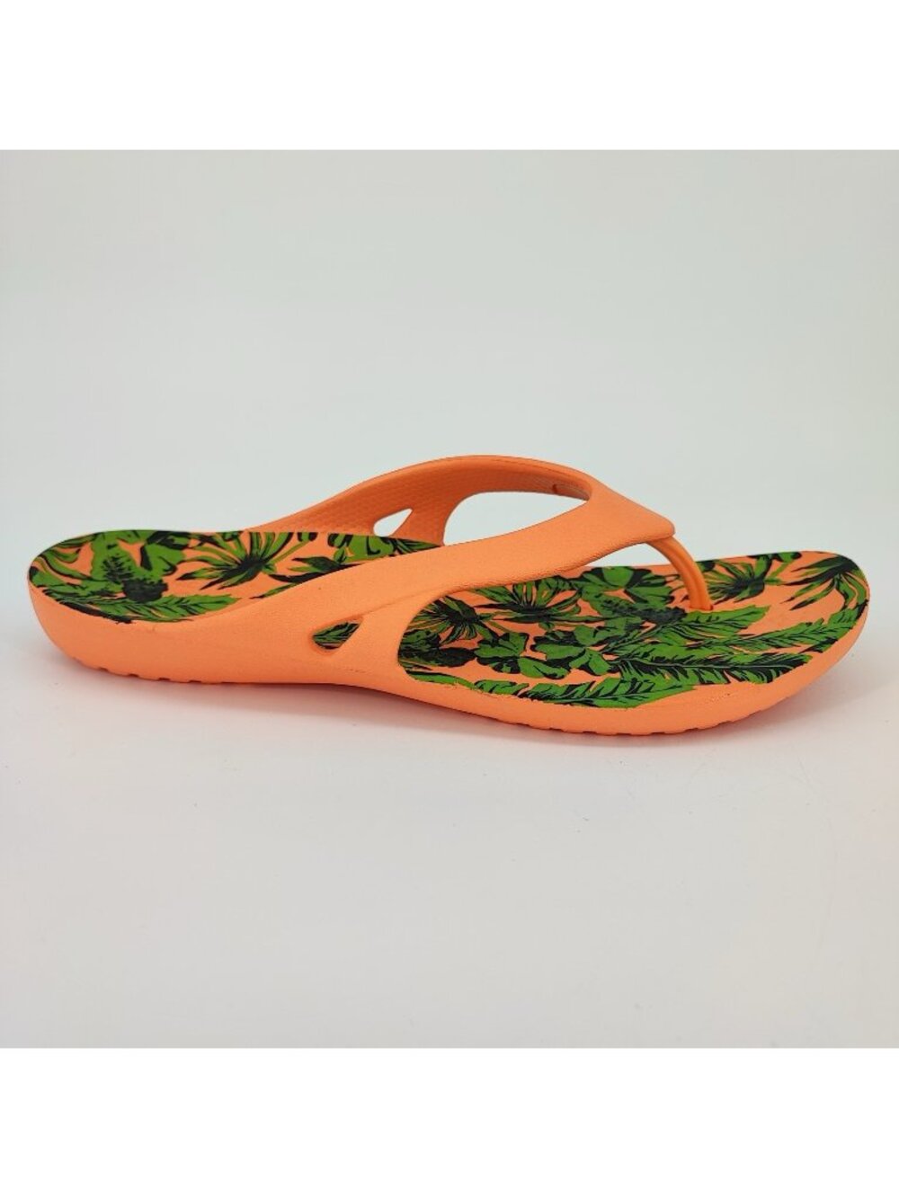 Crocs Kadee Women’s 10 Flip Flop Synthetic Papaya Palm Print 209771